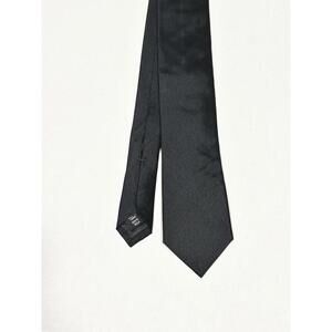 Kenneth Cole Reaction Men`s Black Solid Slim Dress Necktie - 60 in